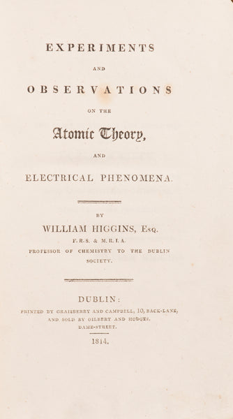 Experiments and Observations on the Atomic Theory and Electrical Phenomena