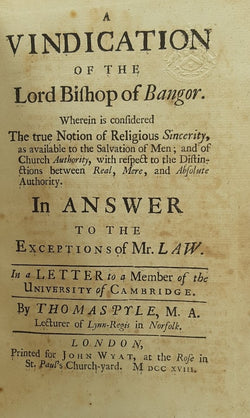 A Vindication of the Lord Bishop of Bangor and five other tracts.